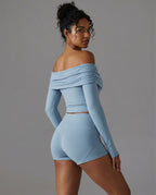 Fashion Ruched Off The Shoulder Top