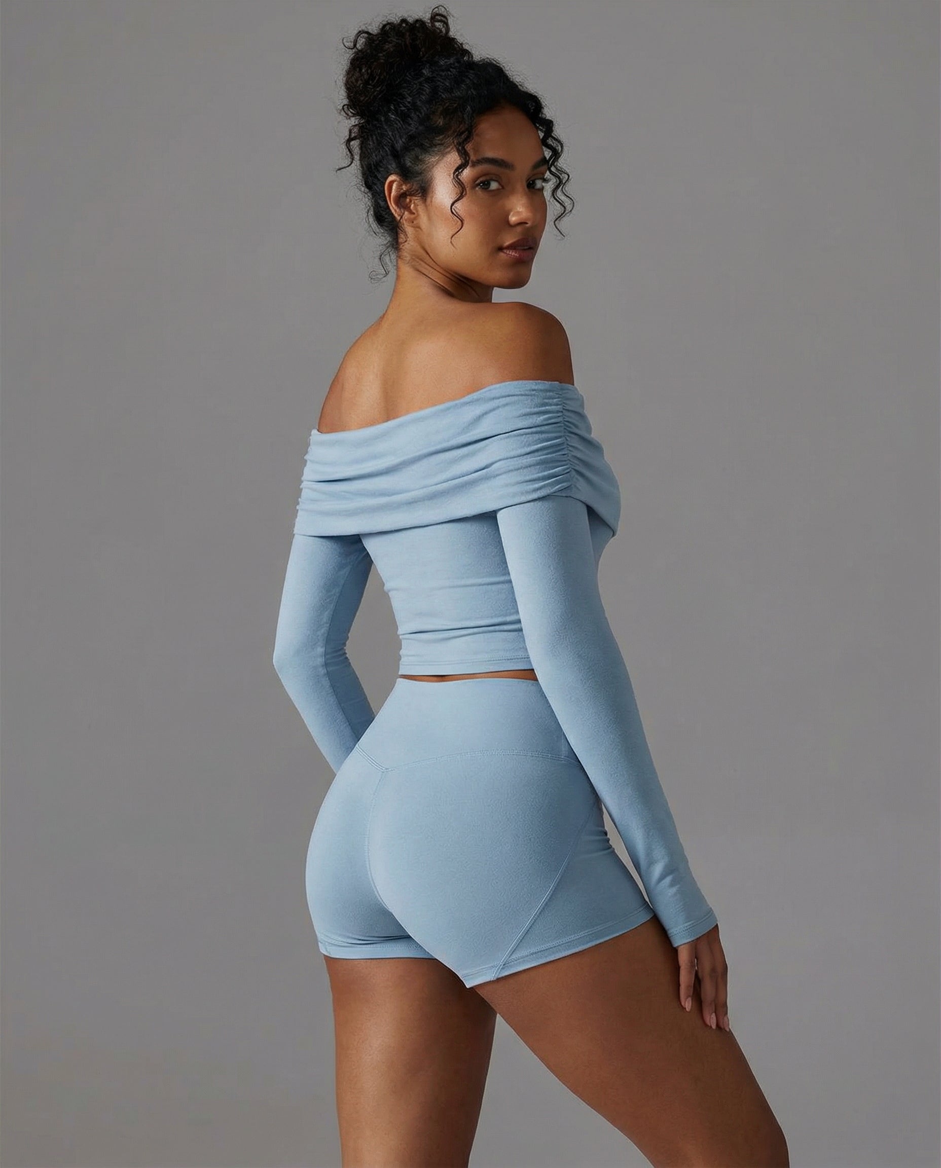 Fashion Ruched Off The Shoulder Top