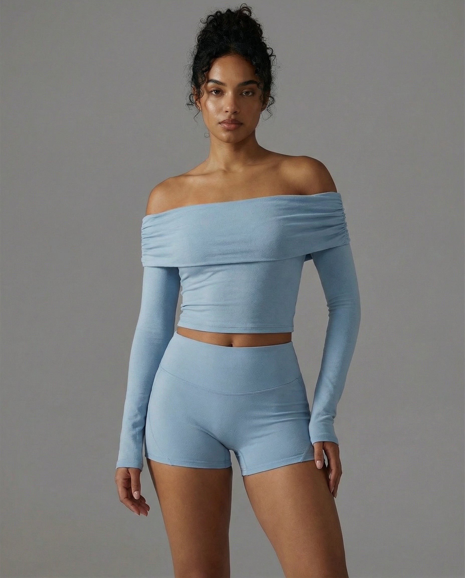 Fashion Ruched Off The Shoulder Top