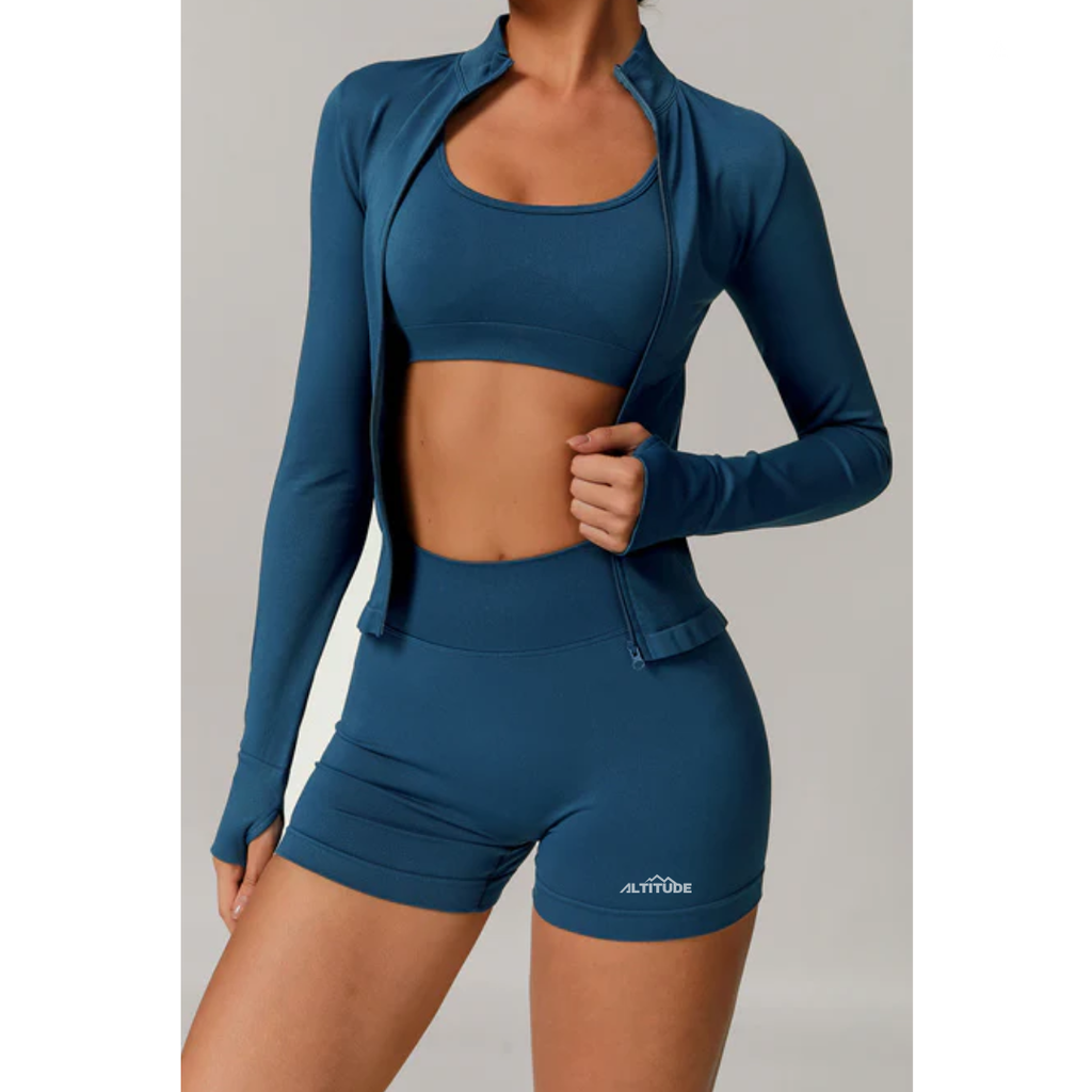 Sculpt Seamlesss Deep Sea Zip-Up Performance Jacket