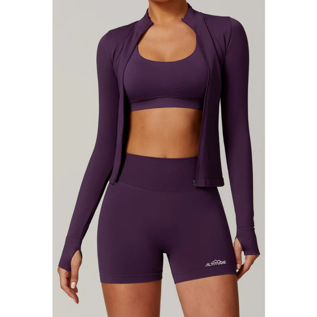 Sculpt Seamless Plum Zip-Up Performance Jacket